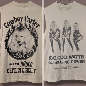Beyonce Cowboy Carter Tour Healing Power Limited Edition Sleeveless T-Shirt SM